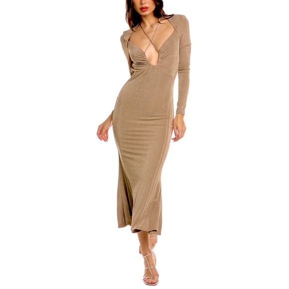 NWOT JASON WU - Khaki backless maxi dress - Picture 1 of 5